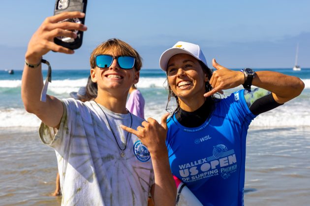 Sally Fitzgibbons, US Open of Surfing 2023, Huntington Beach, Califórnia (EUA). Foto: WSL / Tommy Pierucki.