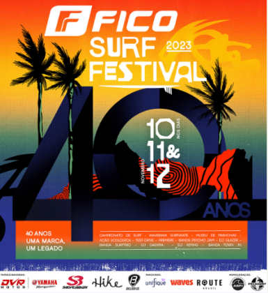 Cartaz Fico Surf Festival 2023, Praia Brava, Itajaí (SC). Foto: Arquivo Fico.