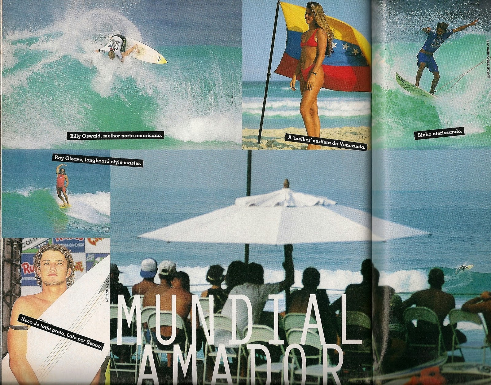Reprodução das páginas da revista Fluir com a cobertura do icônico Mundial Amador de 1994.