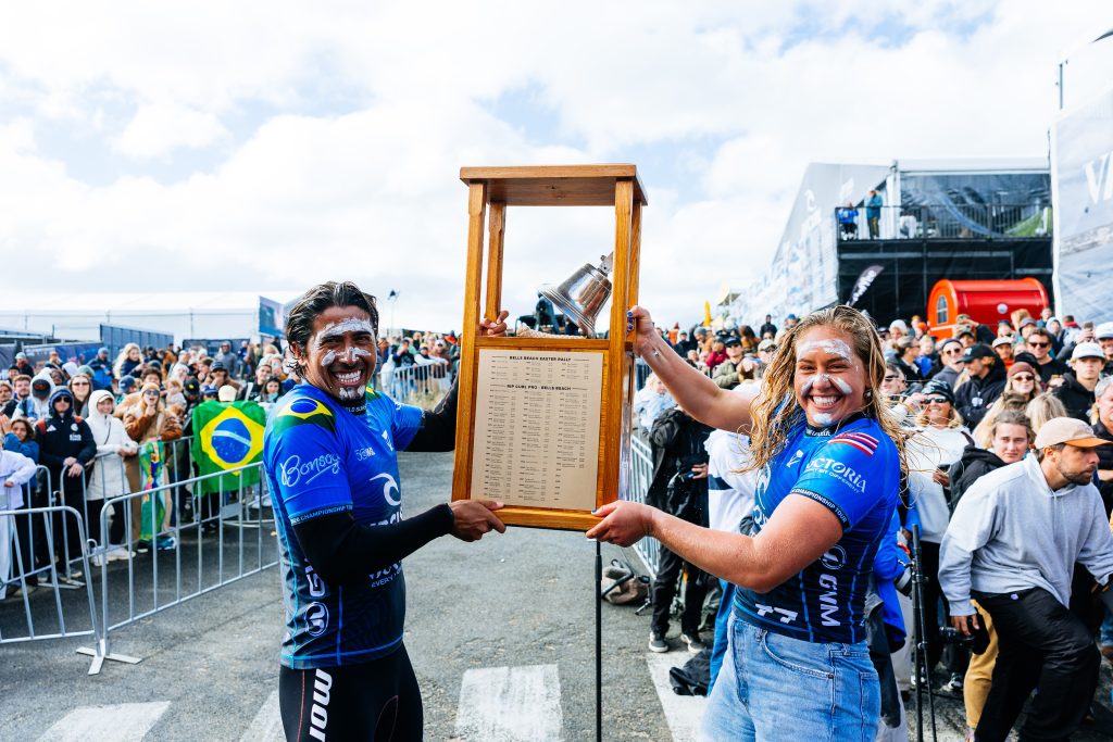 Miguel Pupo e Gabriela Bryan venceram o Rip Curl Pro Bells Beach 2026 e estão no topo do ranking.