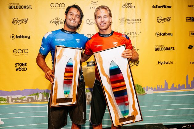 Connor O'Leary e Ethan Ewing, Gold Coast Pro 2026, Snapper Rocks, Queensland, Austrália. Foto: WSL / Beatriz Ryder.