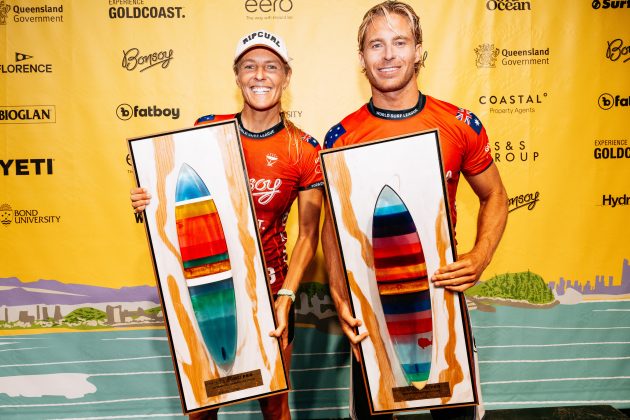 Stephanie Gilmore e Ethan Ewing, Gold Coast Pro 2026, Snapper Rocks, Queensland, Austrália. Foto: WSL / Beatriz Ryder.