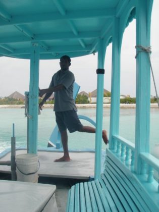 Barqueiro local, Maldivas. Foto: Arquivo pessoal.