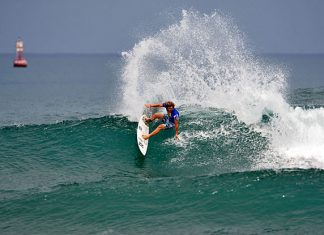 Um surfista e uma onda