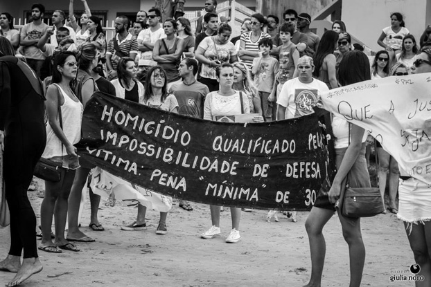 Protesto pela morte de Ricardo dos Santos, em janeiro de 2015.