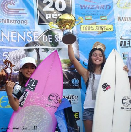 Sophia Medina e Isabela Saldanha Sebastianense de Surf, etapa final, Maresias. Foto: Waltinho Adil.