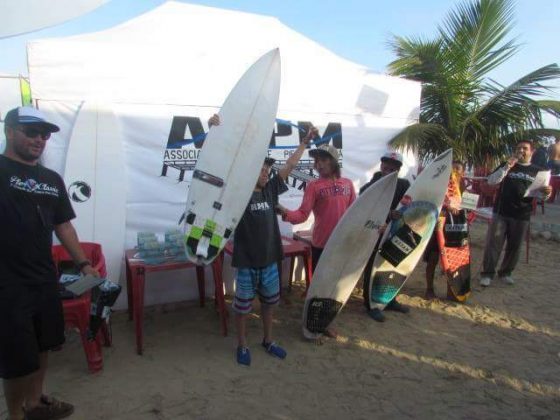 Pódio categoria Iniciante Etapa, 2ª Píer Surf Classic Mongaguá (SP). Foto: Michael Zeminian Cardoso.