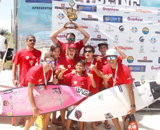 ASBC Balneário Camboriú terminou na terceira colocação no geral nesta etapa Segunda etapa do Vida Marinha Surfing Games Interassociações 2016, praia do Santinho, Florianópolis (SC). Foto: Basílio Ruy.