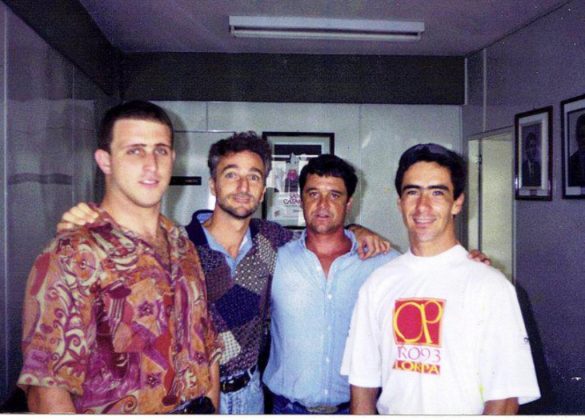 Eduardo Rosa, Sidão Op, Ledo Ronchi (Revista Inside) e David Husadel. anos 1990. Foto: Divulgação.