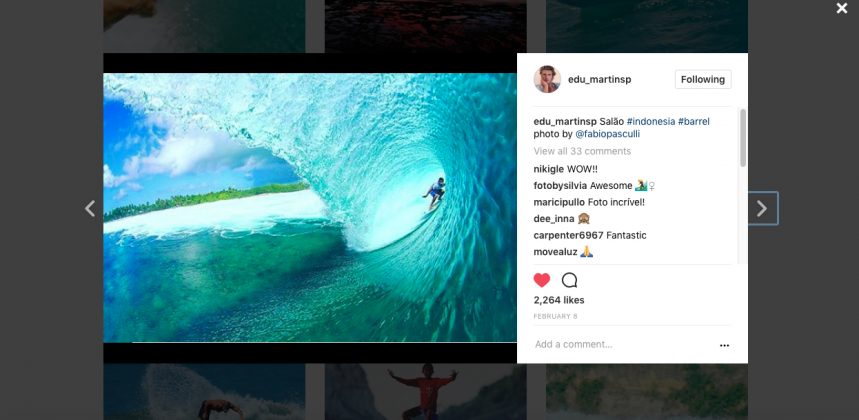 Uma história de cair o queixo. O fim de um surfista e repórter fotográfico de guerra. Foto: Reprodução / Instagram.